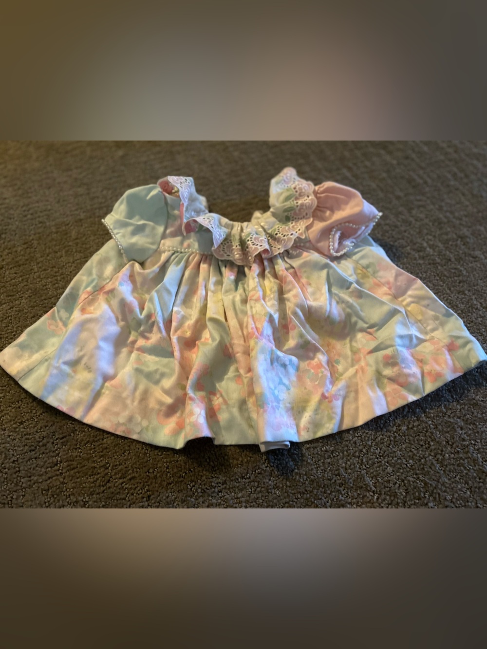 Pastel Floral Ruffle Collar Girls' Special Occasion Dress